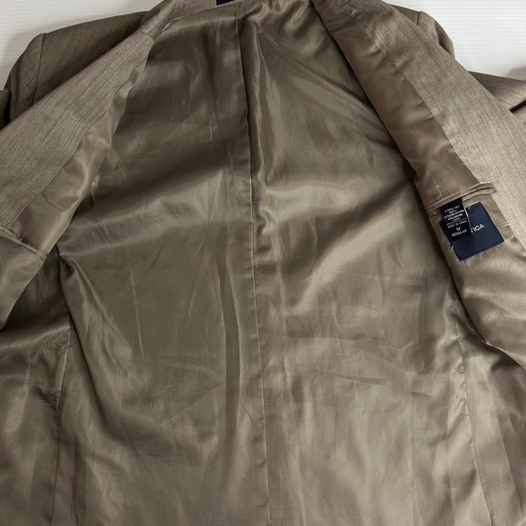 Nautica Mens Tan Brown Blazer Polyester Blend Fully Lined 12 - Picture 8 of 9